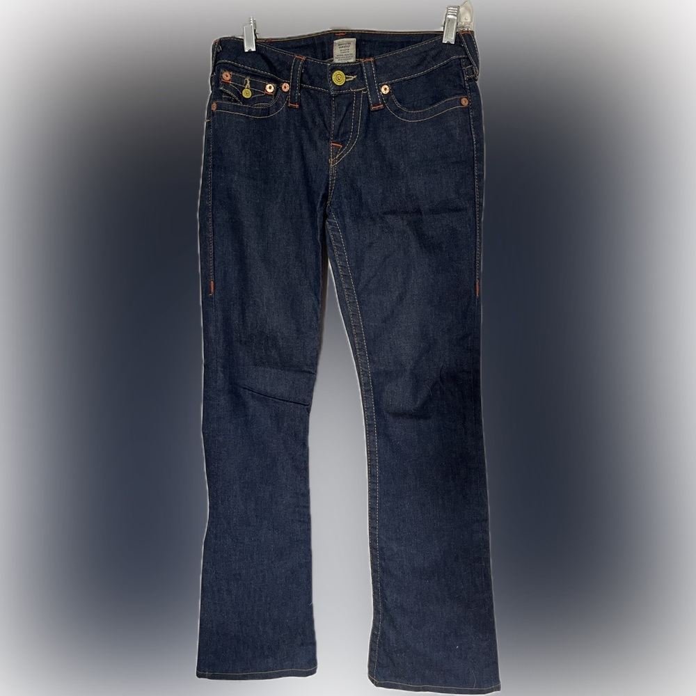 True Religion Becky Indigo Bootcut Dark Wash Jeans Size 28 Made in USA
